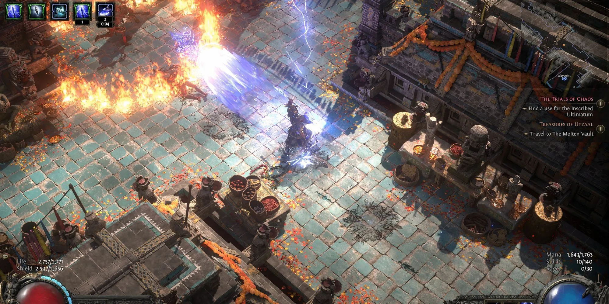 Kỹ năng Charged Staff của Mercenary trong Path of Exile II cường hóa quyền trượng bằng sát thương sét