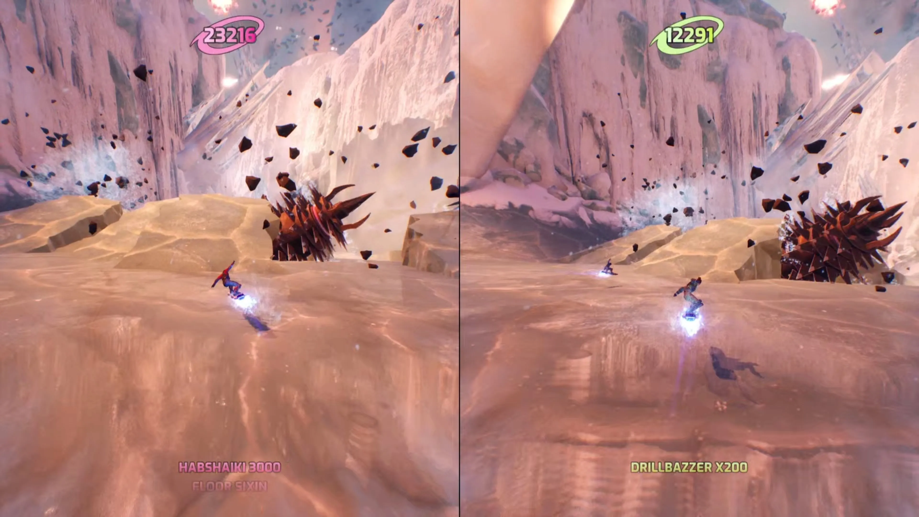 Kỹ thuật grind điêu luyện trên đường ray kim loại của Zoe trong màn chơi Slopes of War game Split Fiction