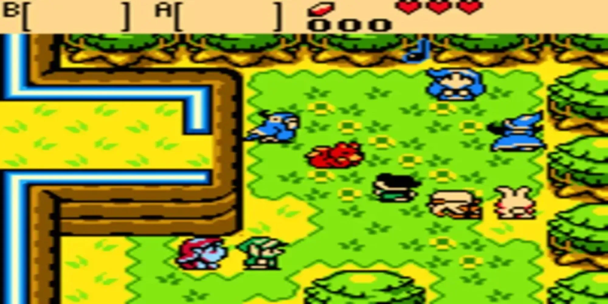 Link chiến đấu với quái vật trong The Legend of Zelda Oracle of Ages GBC