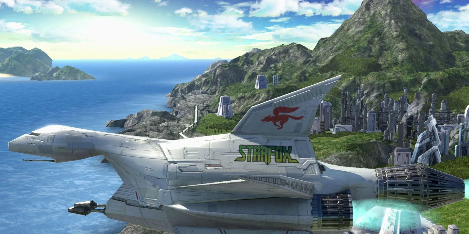 Màn chơi Corneria trong Super Smash Bros Ultimate với phi thuyền Arwing