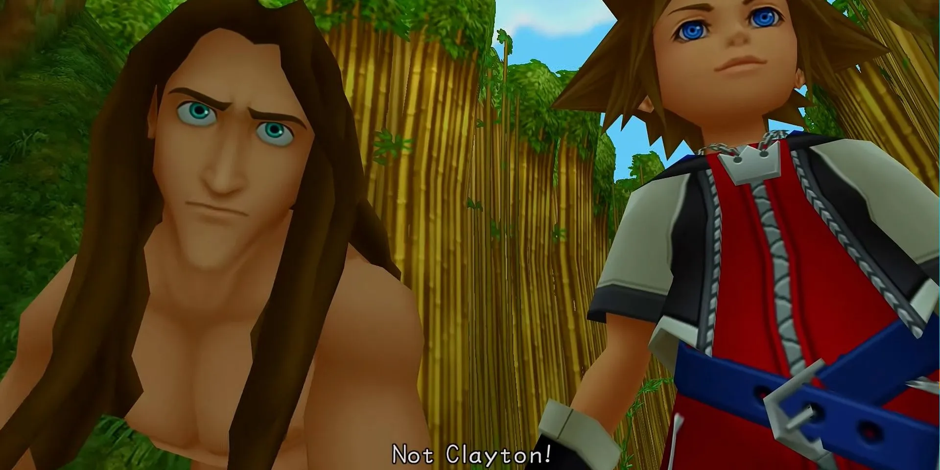Màn hình game Kingdom Hearts 1, thế giới Deep Jungle của Tarzan