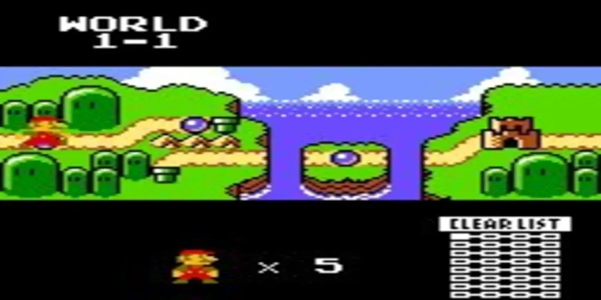 Mario nhảy qua chướng ngại vật trong Super Mario Bros Deluxe GBC