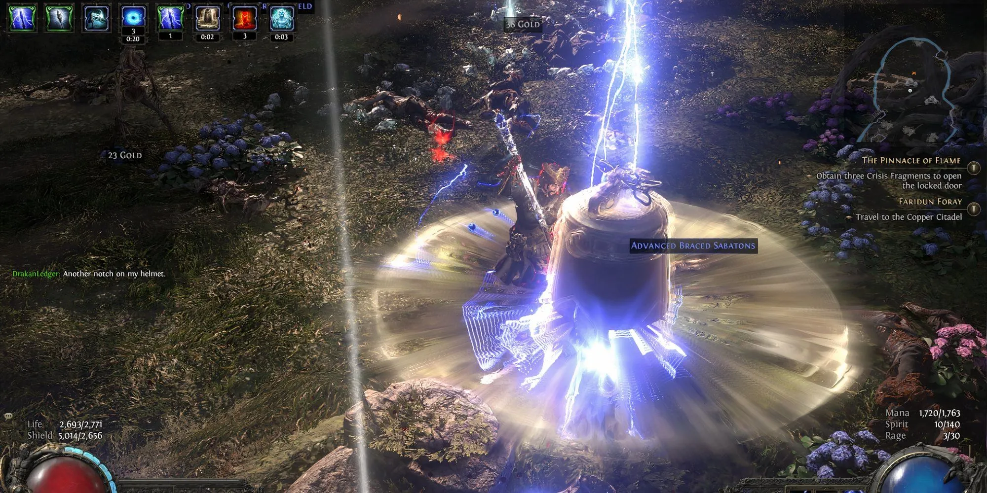 Mercenary Path of Exile II kích hoạt Tempest Bell tạo sóng xung kích khuếch đại sát thương