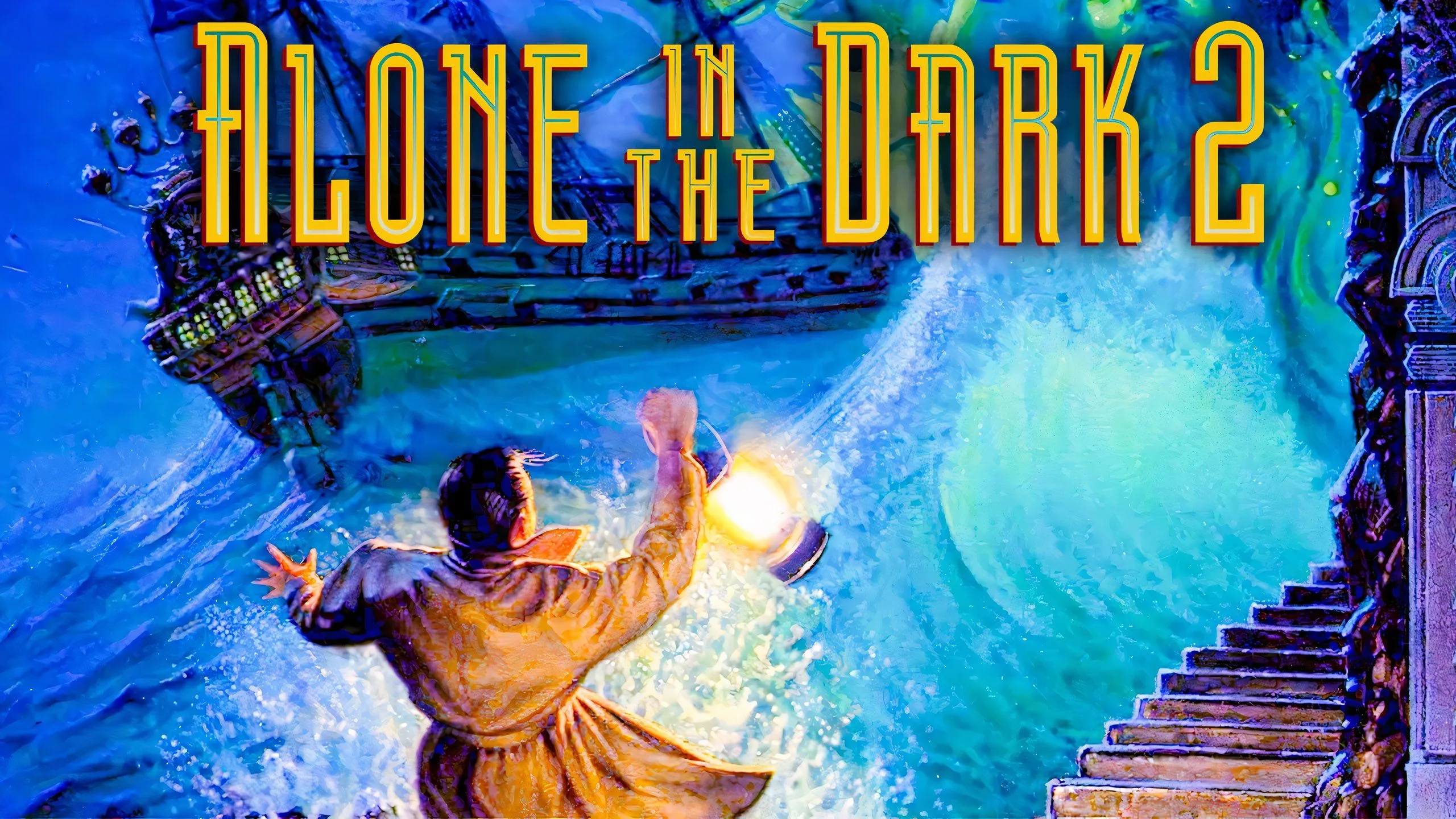 Một cảnh chiến đấu trong Alone in the Dark 2 với đồ họa 3D sơ khai trên PS1