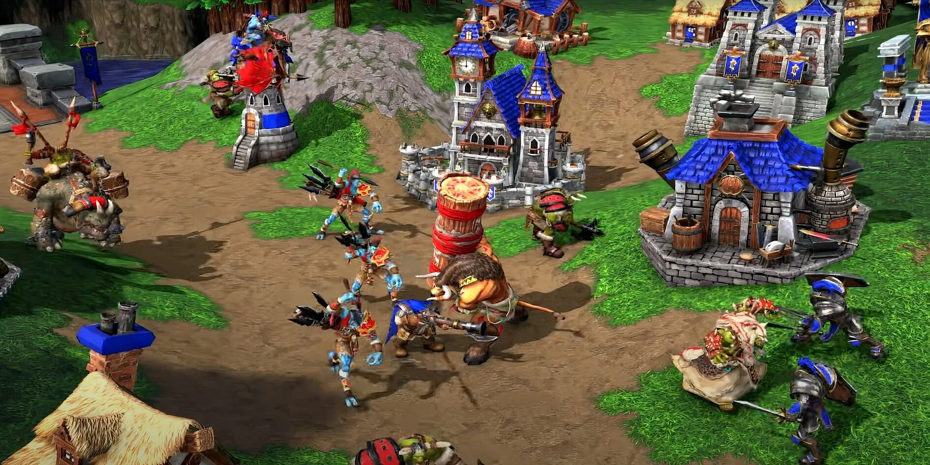 Một cảnh chiến đấu trong trailer gameplay chính thức của Warcraft 3 Reforged với đồ họa được làm mới