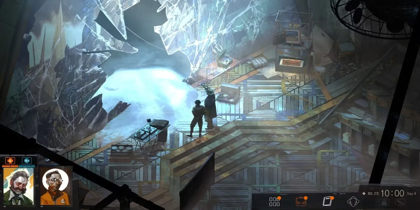 Một cảnh gameplay trong tựa game phiêu lưu giải đố Disco Elysium