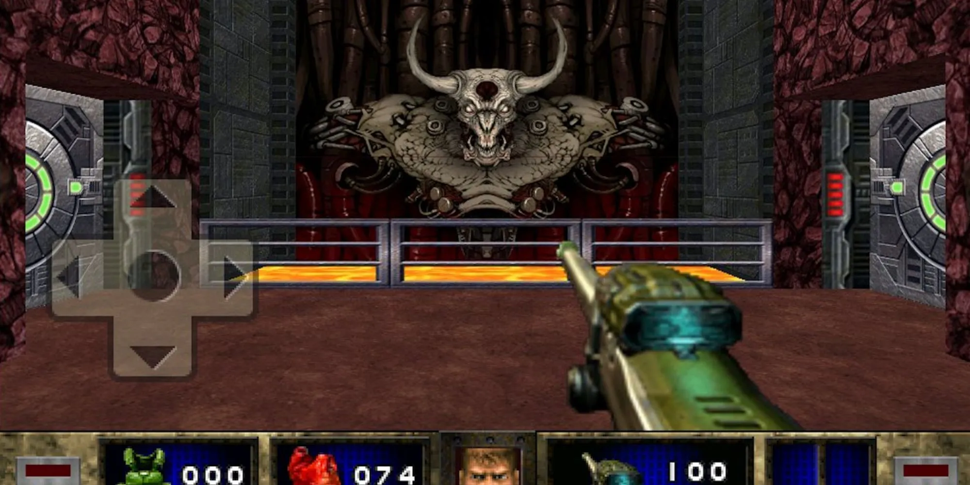 Một cảnh trong game Doom II RPG với giao diện chiến đấu