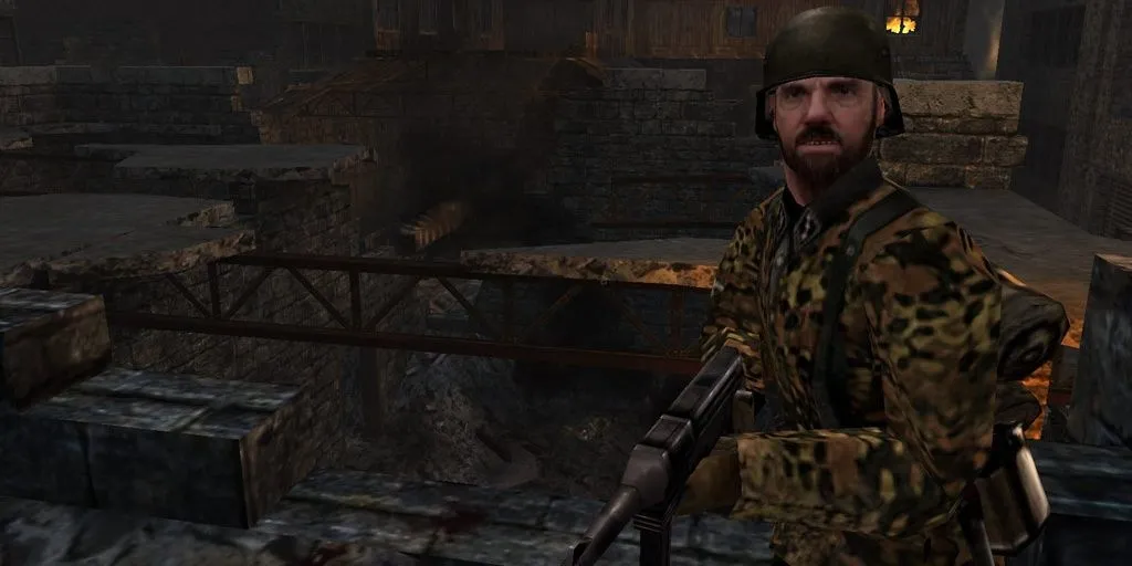 Một người lính Đồng Minh trong trang bị chiến đấu tại Return to Castle Wolfenstein