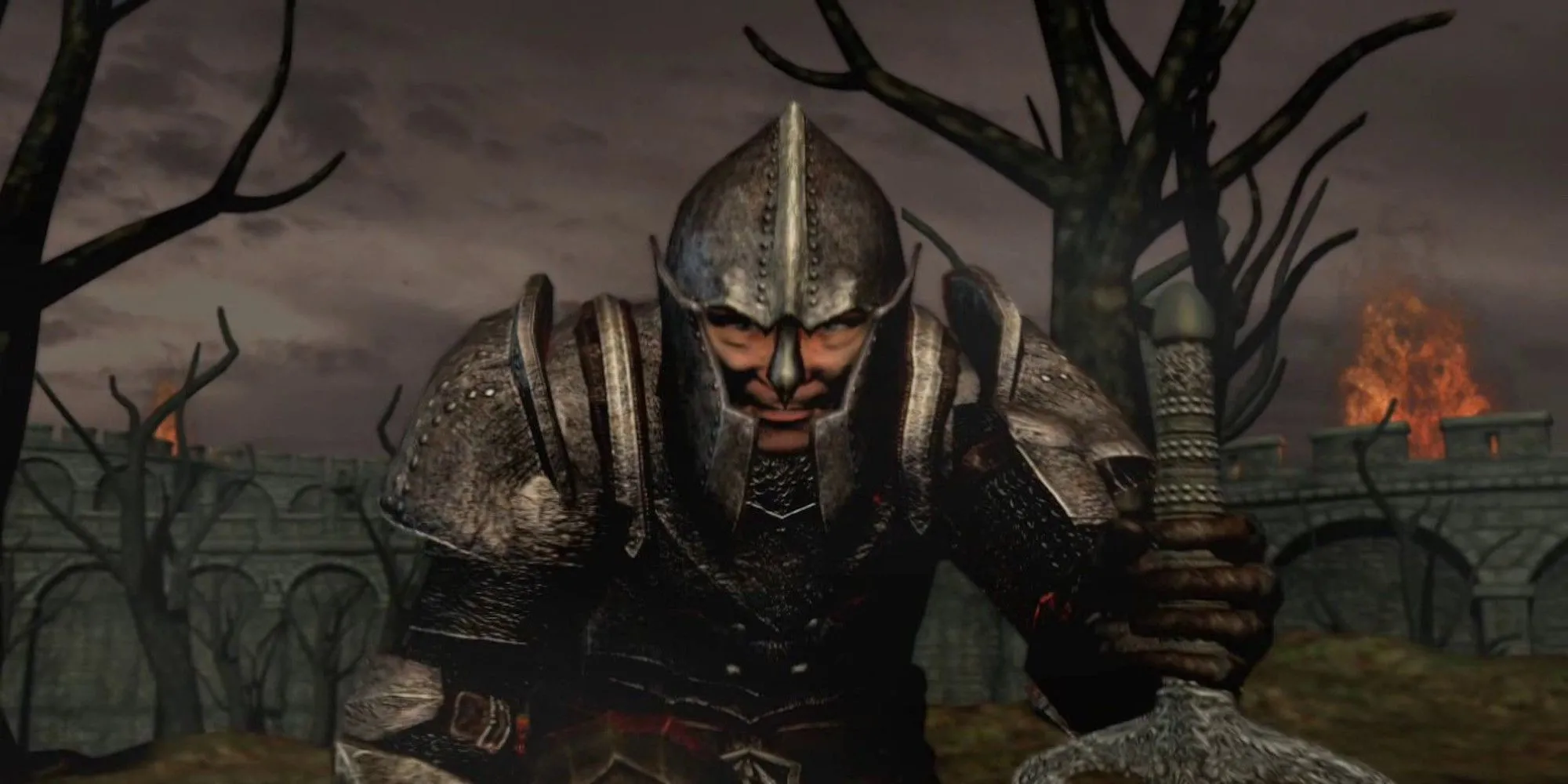 Một nhân vật trong The Elder Scrolls 4 Oblivion, thể hiện cảm xúc có thể liên quan đến vấn đề dung lượng game hoặc tối ưu