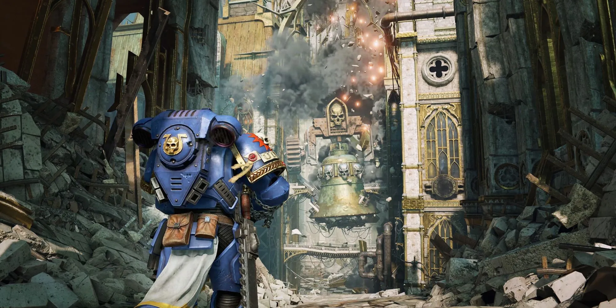 Một Space Marine dũng mãnh chiến đấu chống lại bầy Tyranid trong Warhammer 40,000: Space Marine 2, thể hiện cam kết giữ vững trải nghiệm cốt lõi của game.