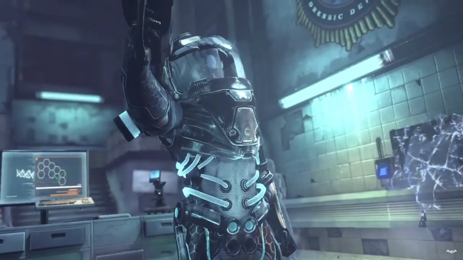 Mr. Freeze, một trong những kẻ thù kinh điển của Batman, trong bộ giáp đông lạnh đặc trưng tại Batman Arkham City