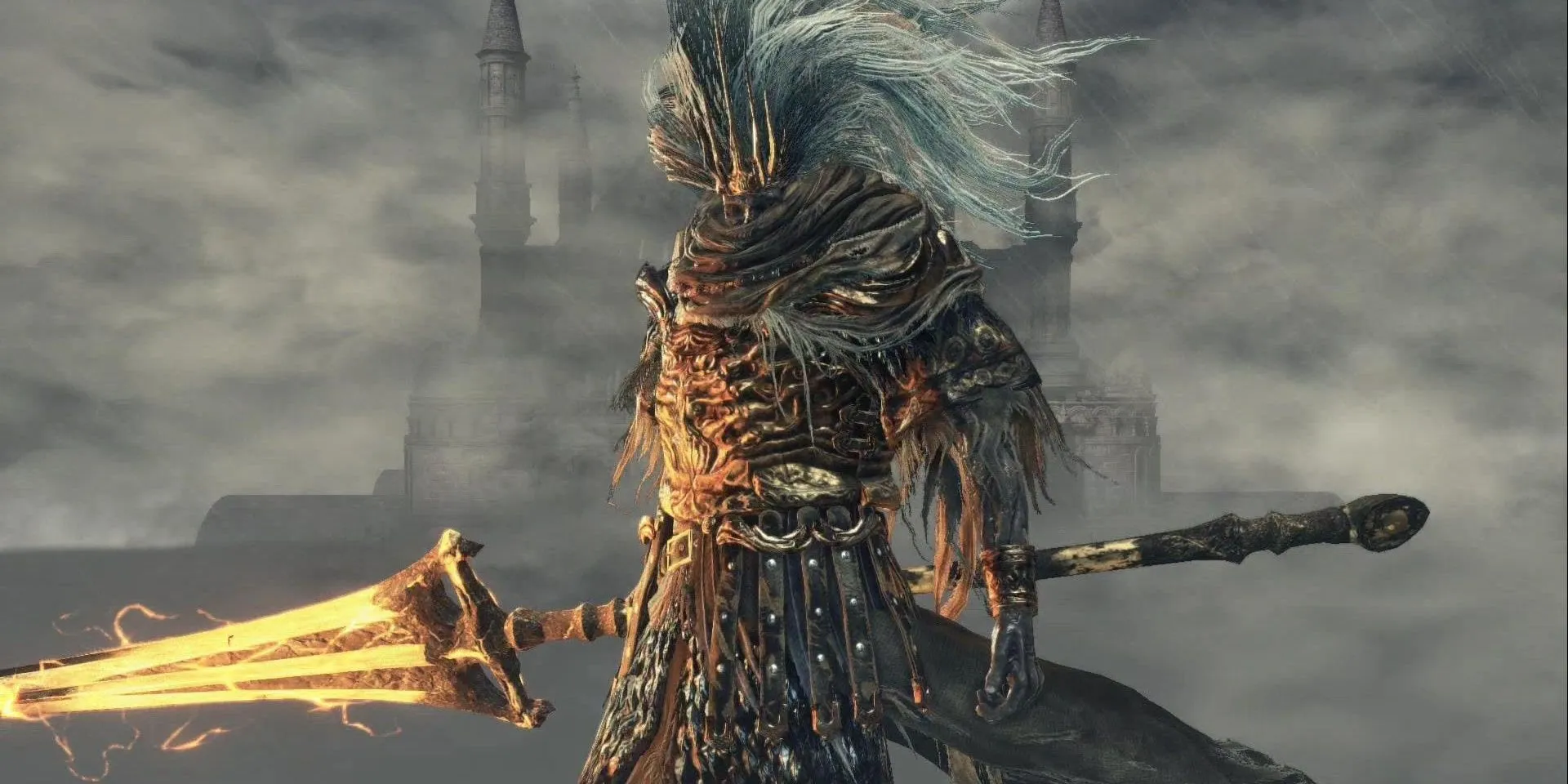 Nameless King truyền sét vào vũ khí sau khi rồng của ông bị hạ gục trong Dark Souls 3