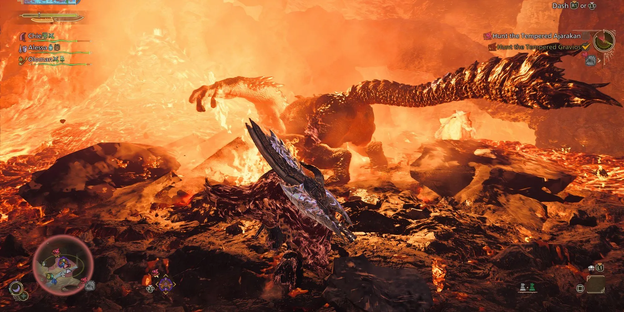 Người chơi sử dụng Switch Axe tấn công quái vật trong Monster Hunter Wilds