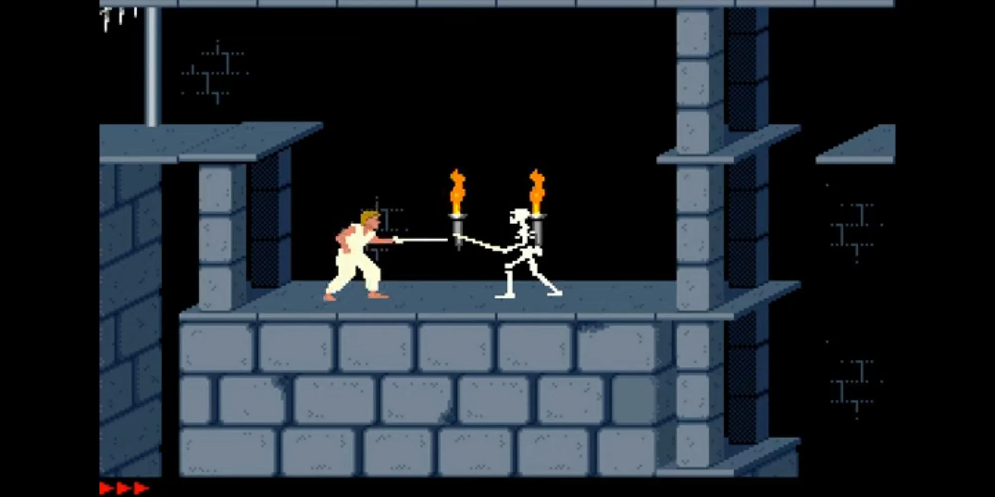 Nhân vật chính trong Prince Of Persia 1989 nhảy qua chướng ngại vật
