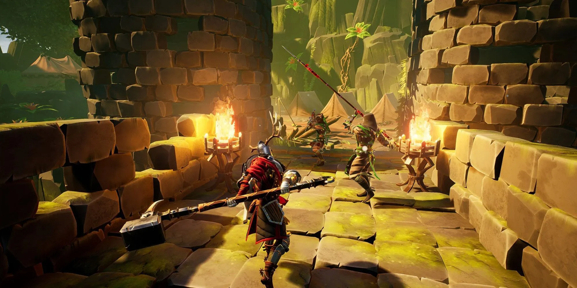 Nhân vật chính trong Stray Blade chiến đấu với kẻ thù, một tựa game soulslike bị đánh giá là quá dễ và đơn giản.