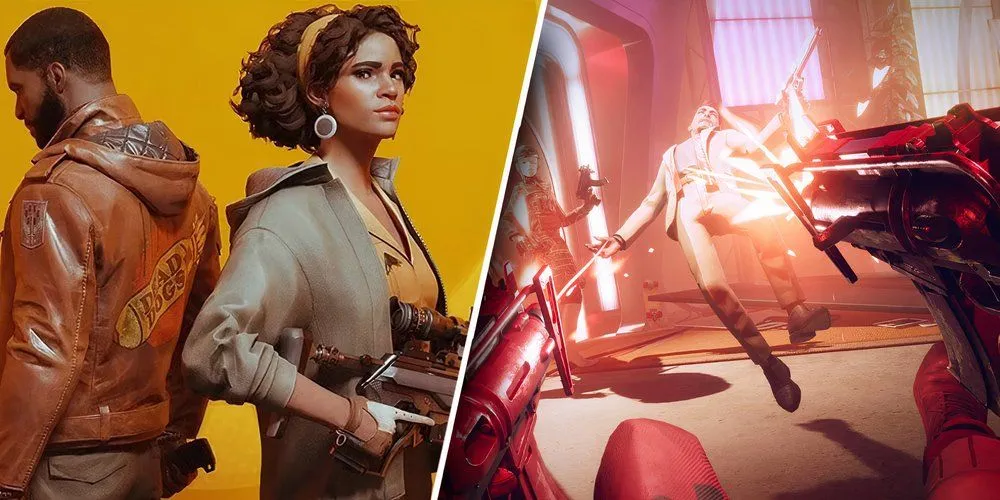 Nhân vật Colt Vahn trong Deathloop với phong cách nghệ thuật độc đáo và súng ống trên tay