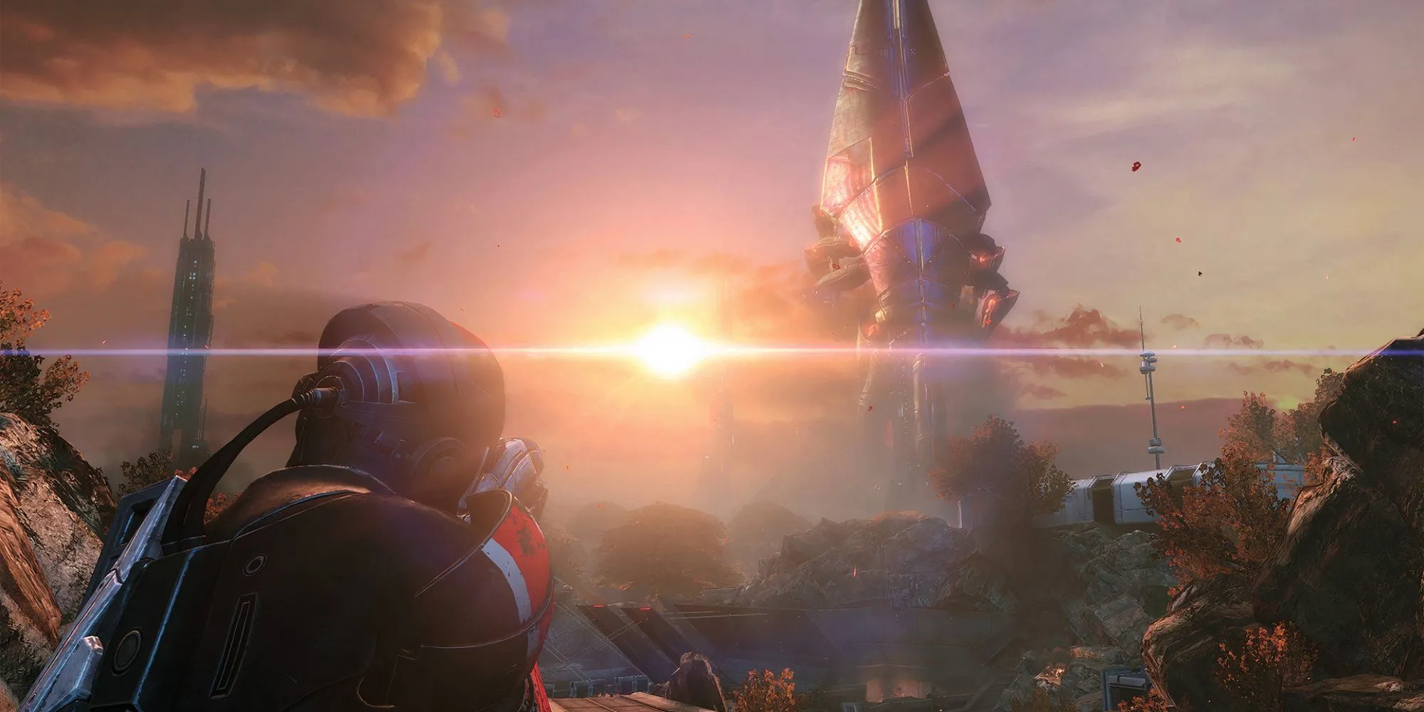 Nhân vật Commander Shepard chiến đấu trong Mass Effect Legendary Edition