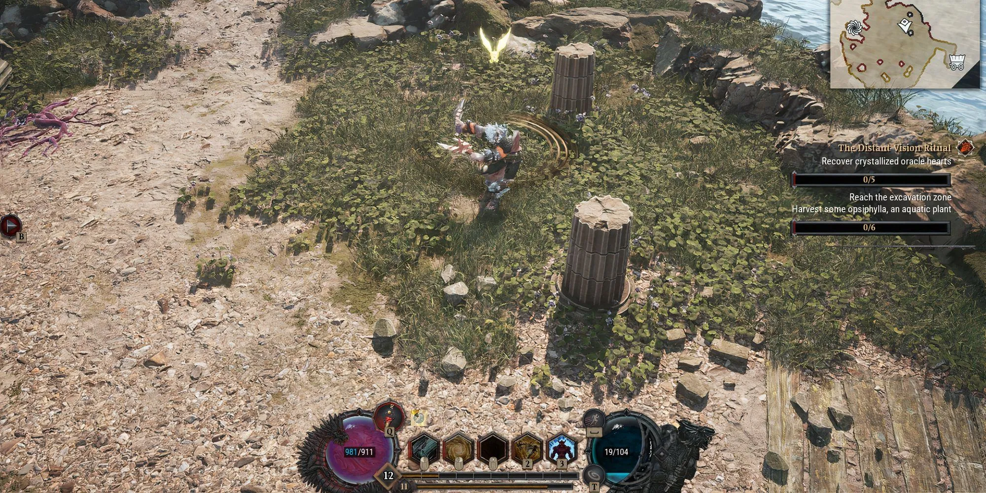 Nhân vật đang sử dụng kỹ năng Lốc Xoáy thường trong Dragonkin The Banished