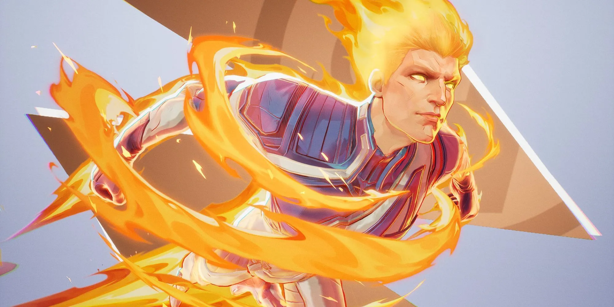Nhân vật Human Torch trong Marvel Rivals với hiệu ứng lửa đặc trưng