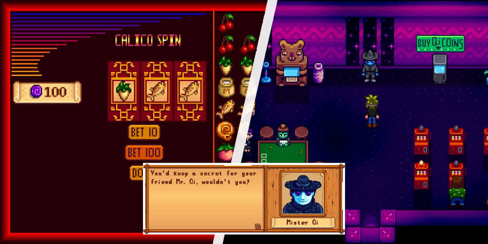 Nhân vật Mr. Qi bí ẩn bên trong Casino ở Sa mạc Calico Stardew Valley