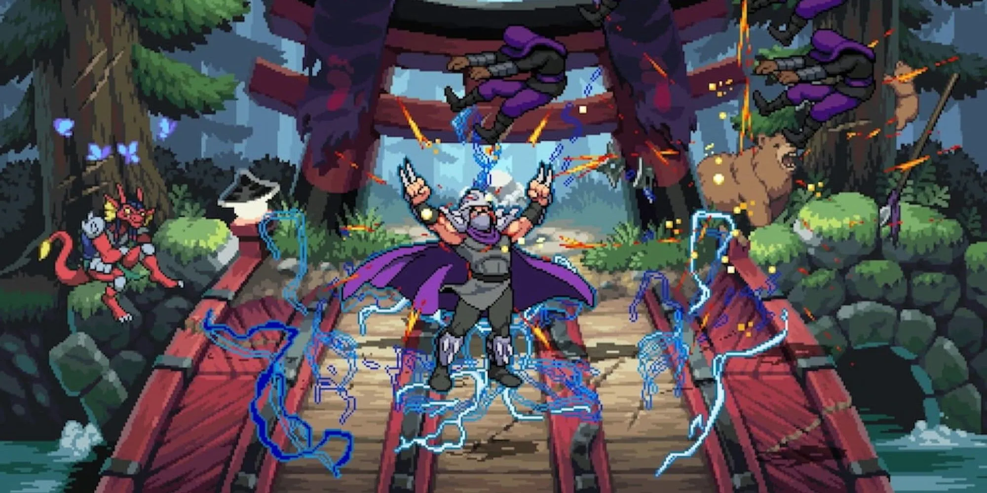 Nhân vật Shredder trong game Teenage Mutant Ninja Turtles Shredder's Revenge.