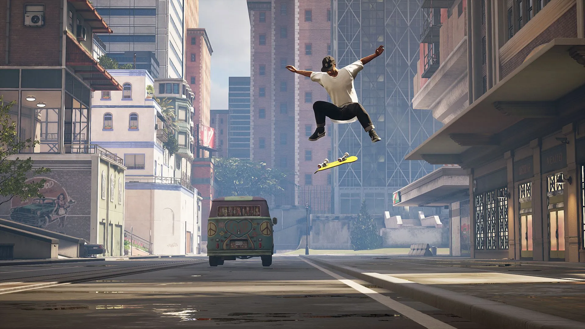 Nhân vật Tony Hawk thực hiện cú ollie trong game Tony Hawk's Pro Skater 1+2