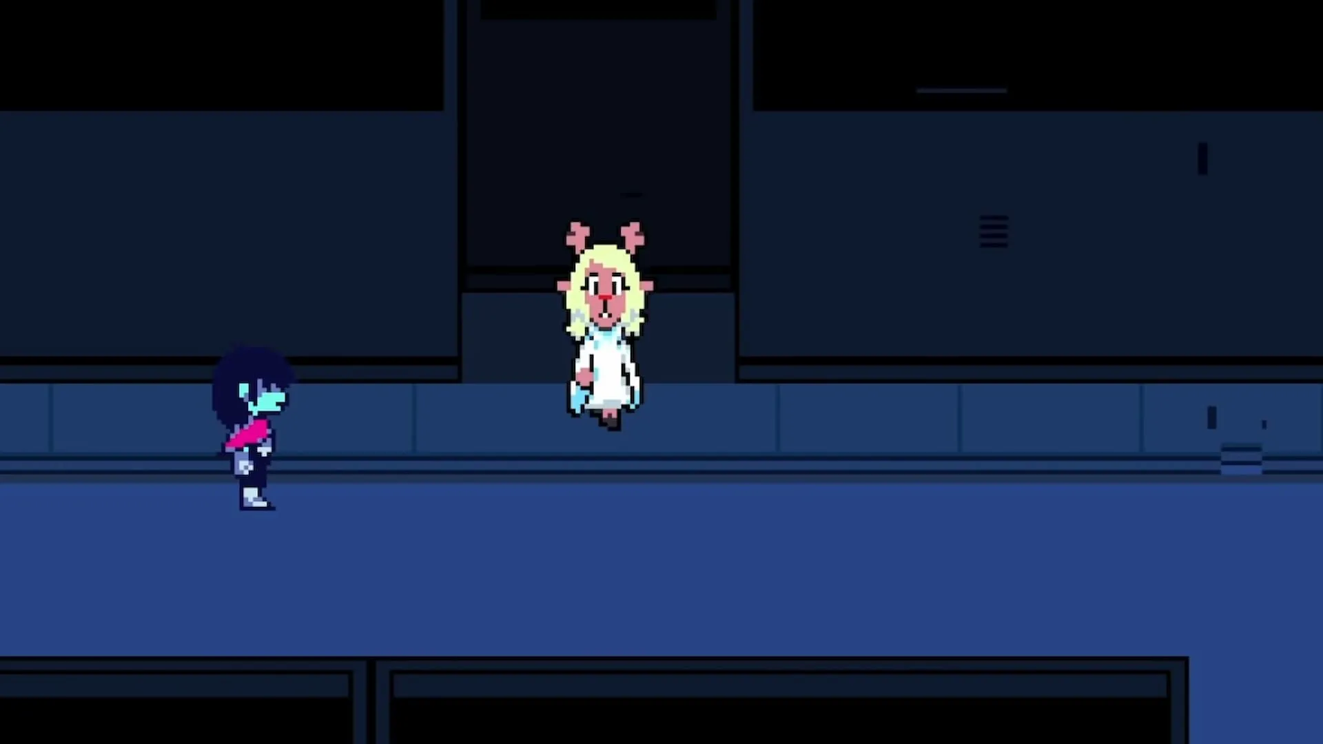 Noelle và Kris trong một khung cảnh của Deltarune
