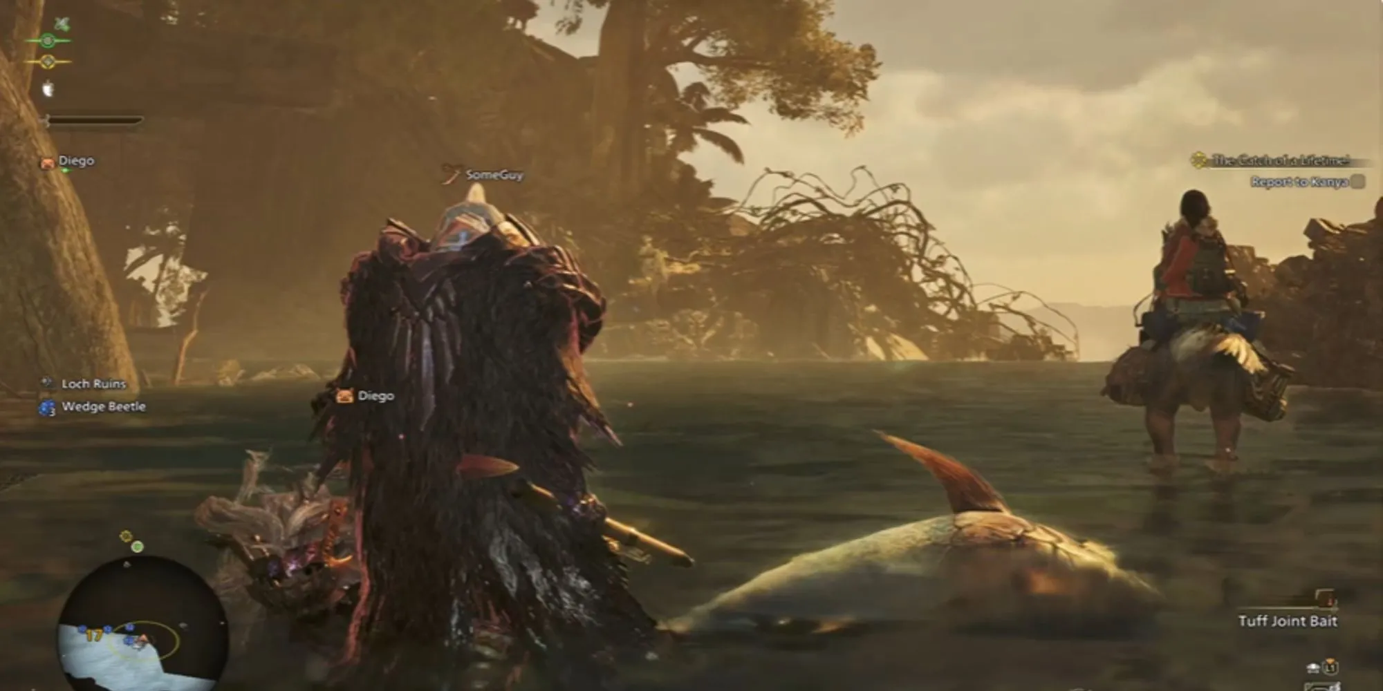 Phần thưởng từ câu cá trong Monster Hunter Wilds