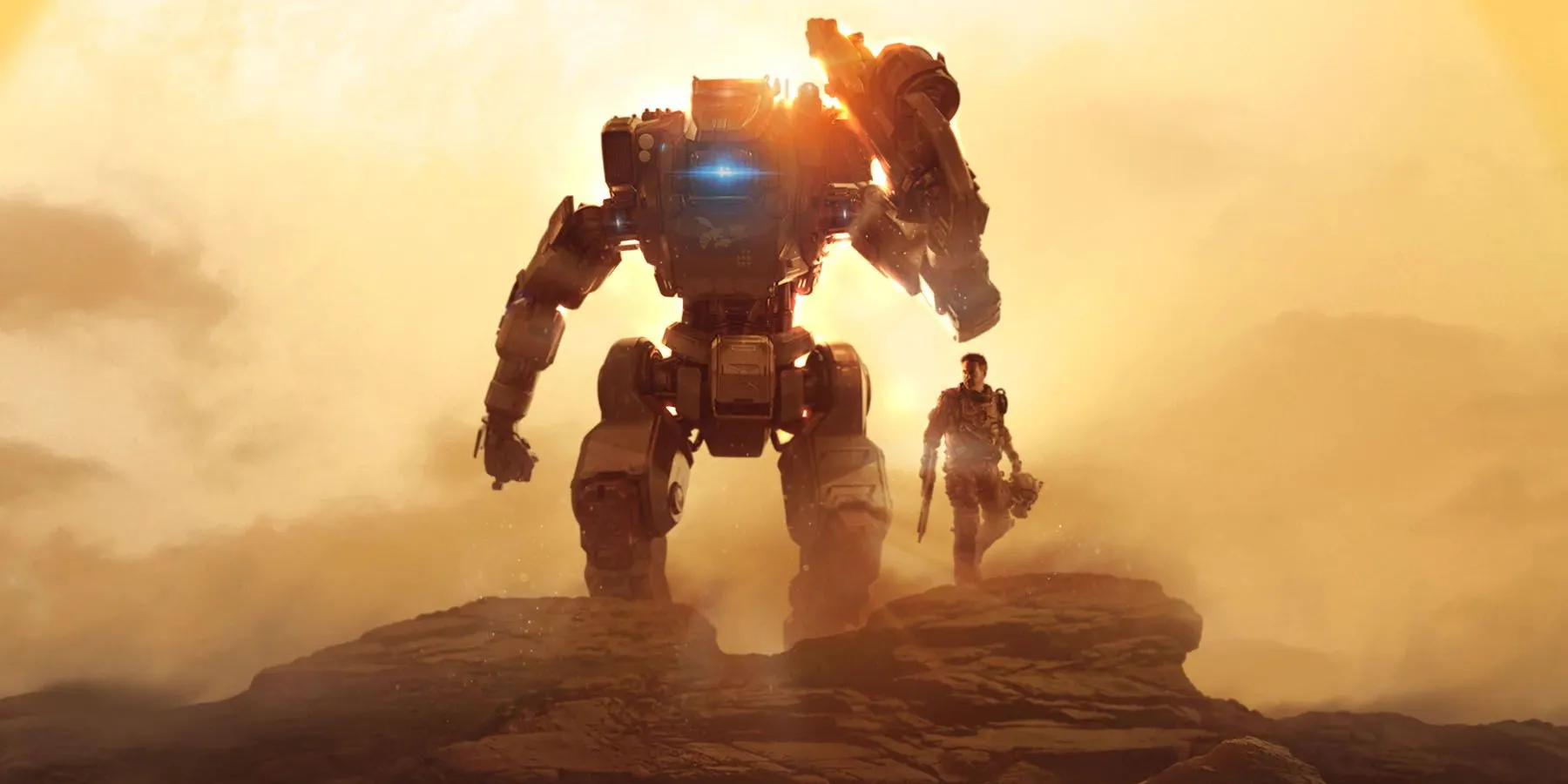 Poster chính thức của Titanfall 2 Ultimate Edition thể hiện phi công Jack Cooper và Titan BT-7274
