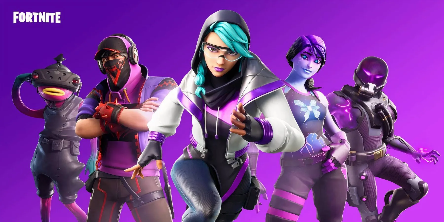 Poster chính thức Fortnite với 5 nhân vật trong game