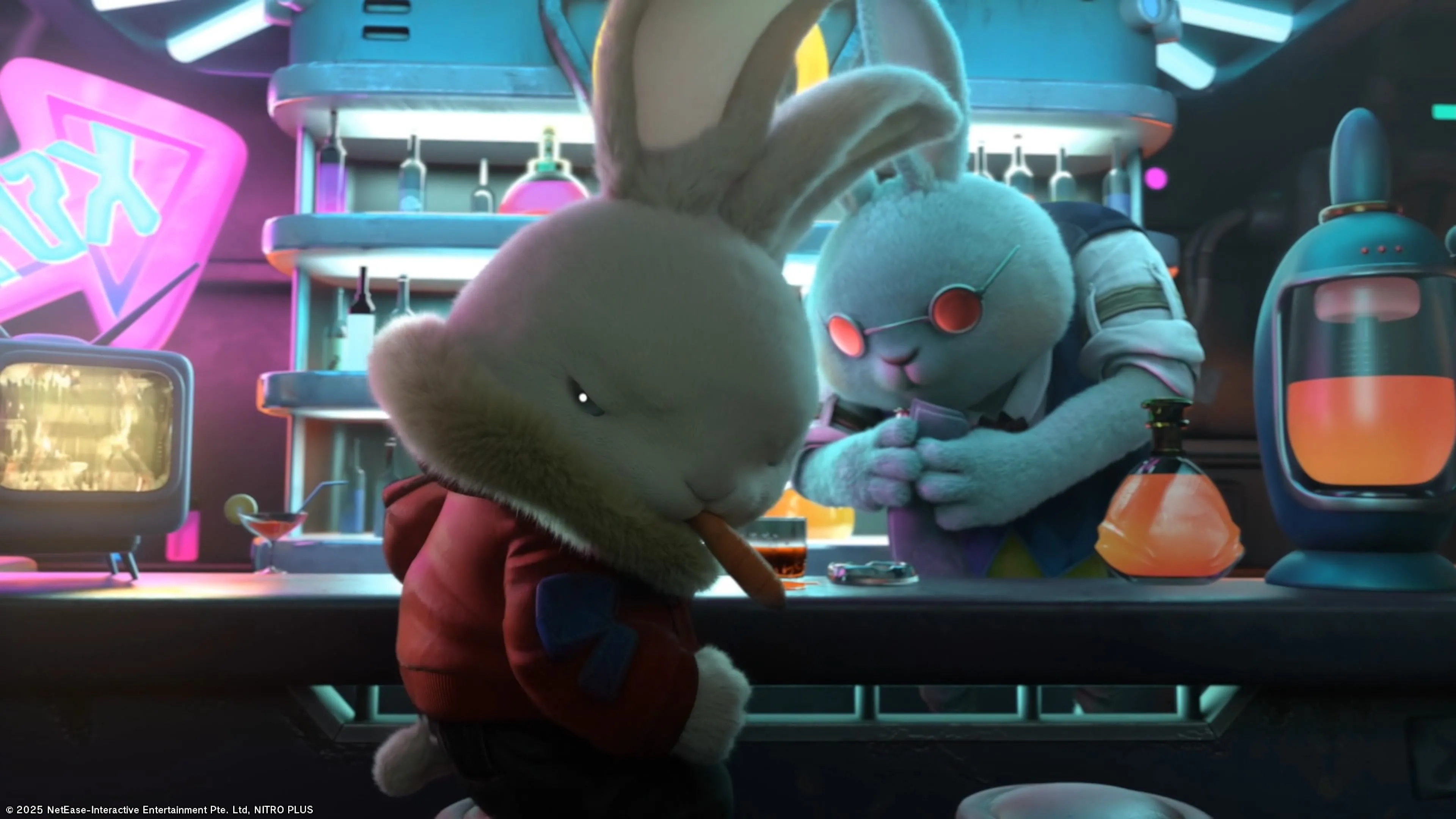 Quán bar ấm cúng nơi Rusty nhận nhiệm vụ phụ trong Rusty Rabbit