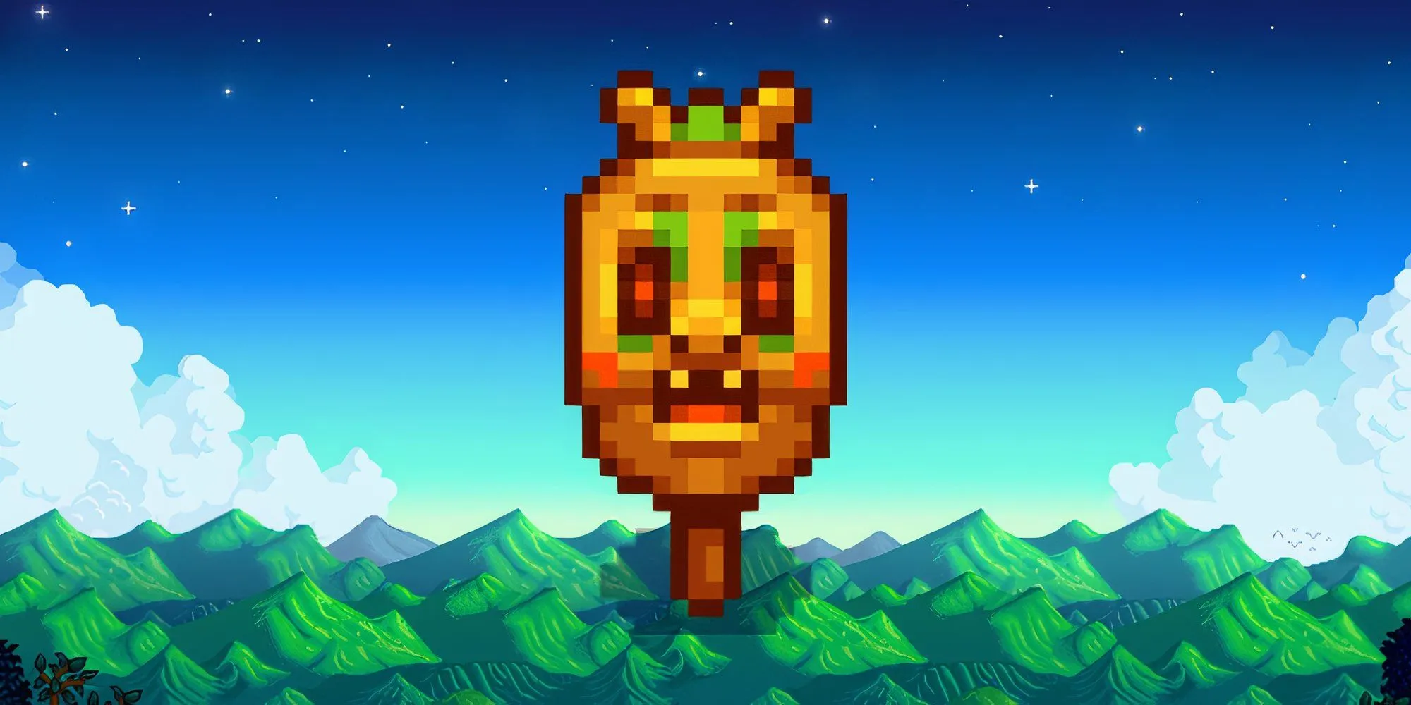 Rarecrow số 8 hình người ngoài hành tinh (khác Rarecrow 3), nhận từ Bảo tàng Stardew Valley sau khi donate 40 vật phẩm