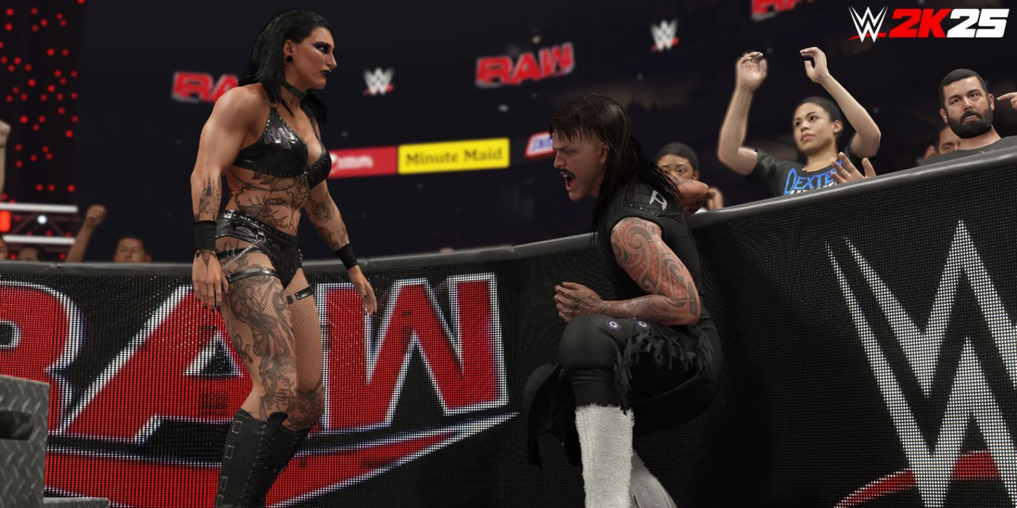 Rhea Ripley và Dominik Mysterio đối đầu trong WWE 2K25