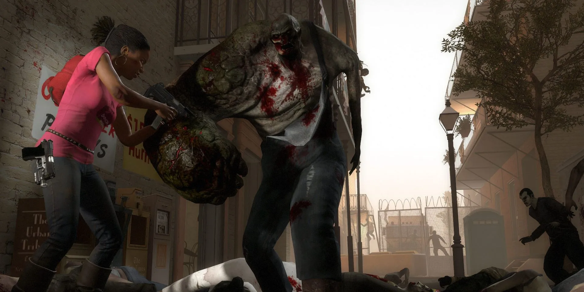 Rochelle trong Left 4 Dead 2 chuẩn bị đối mặt Charger dựa vào âm thanh cảnh báo