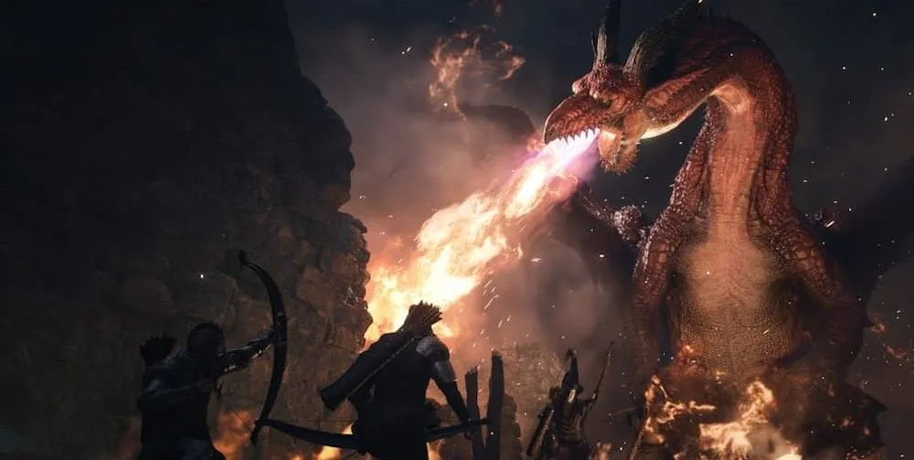 Rồng phun lửa trong Dragon's Dogma 2 - game RPG thế giới mở đầy thử thách khám phá