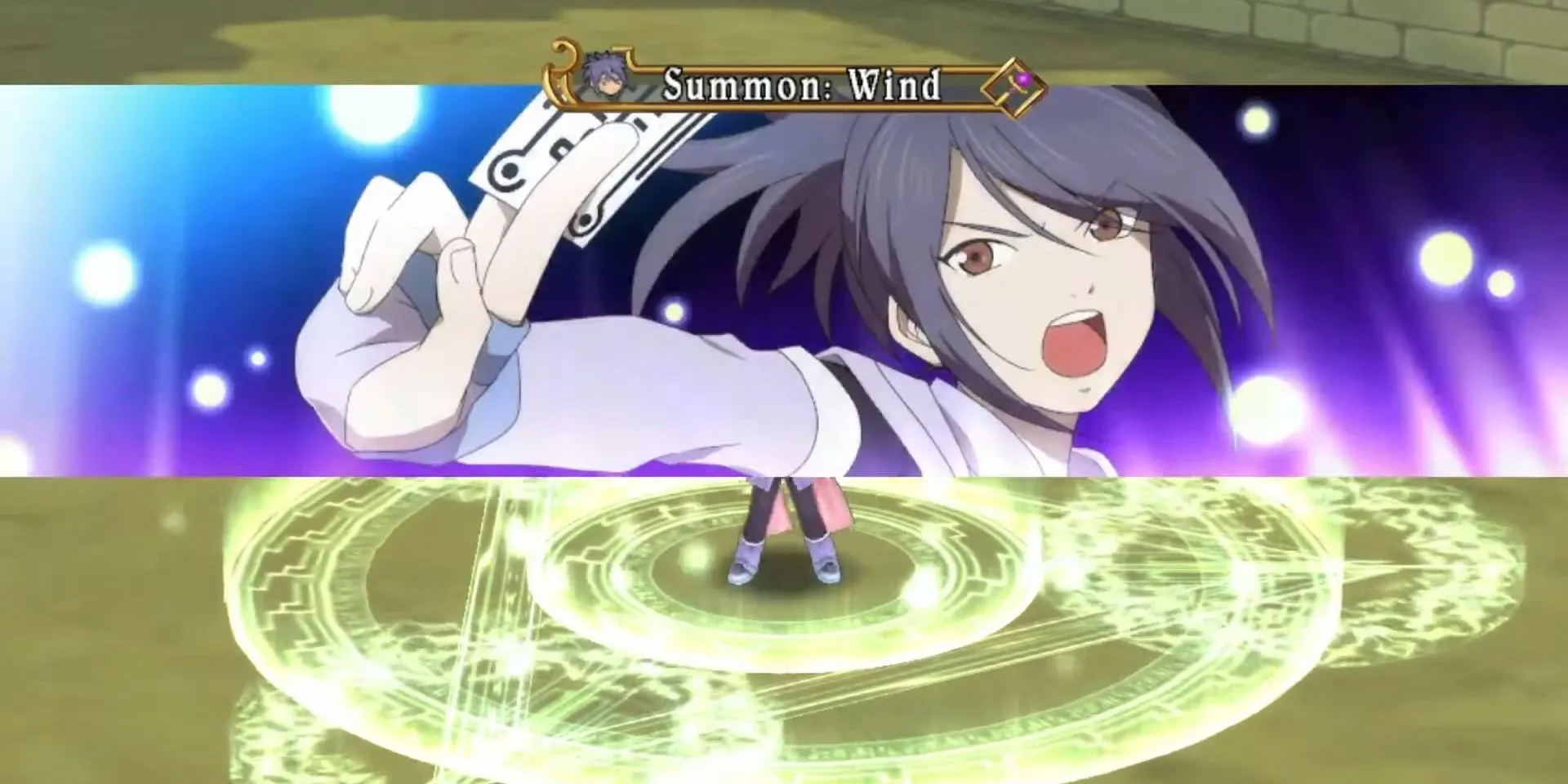 Sheena triệu hồi Tinh linh Gió Sylph trong Tales of Symphonia