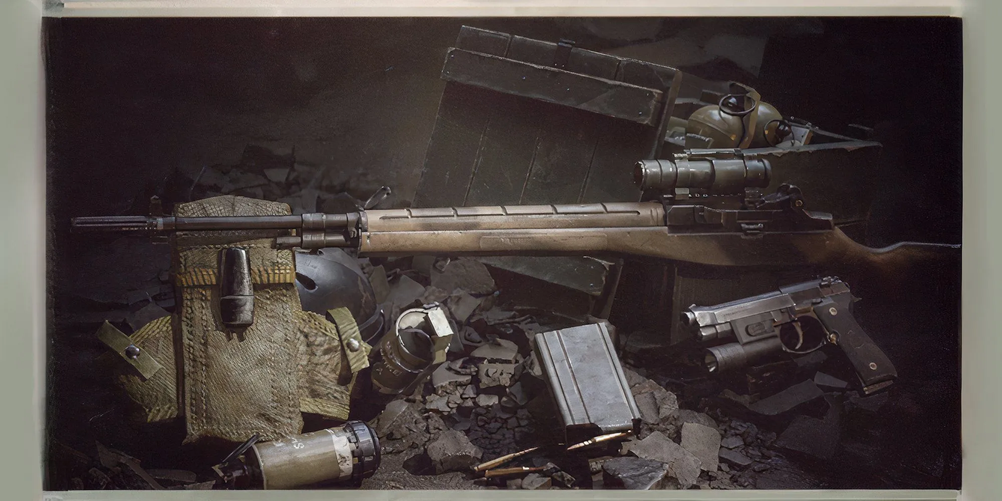 Súng trường thiện xạ M21 với ống ngắm chấm đỏ trong game Delta Force Black Hawk Down