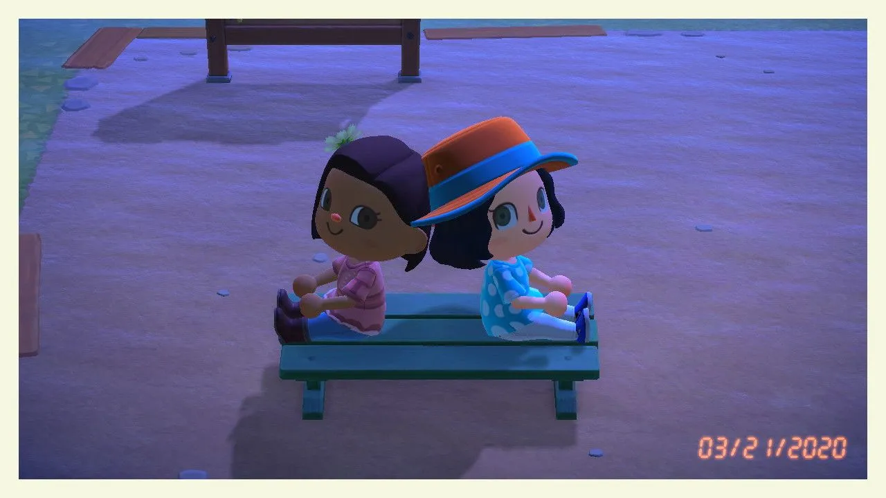 Tác giả bài viết Elena Chapella và bạn thân trong game Animal Crossing New Horizons