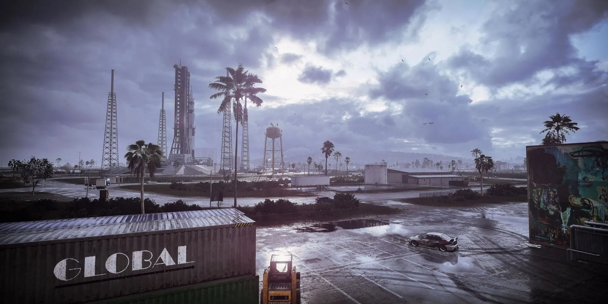 Thành phố Palm City rực rỡ ánh đèn về đêm trong Need for Speed Heat