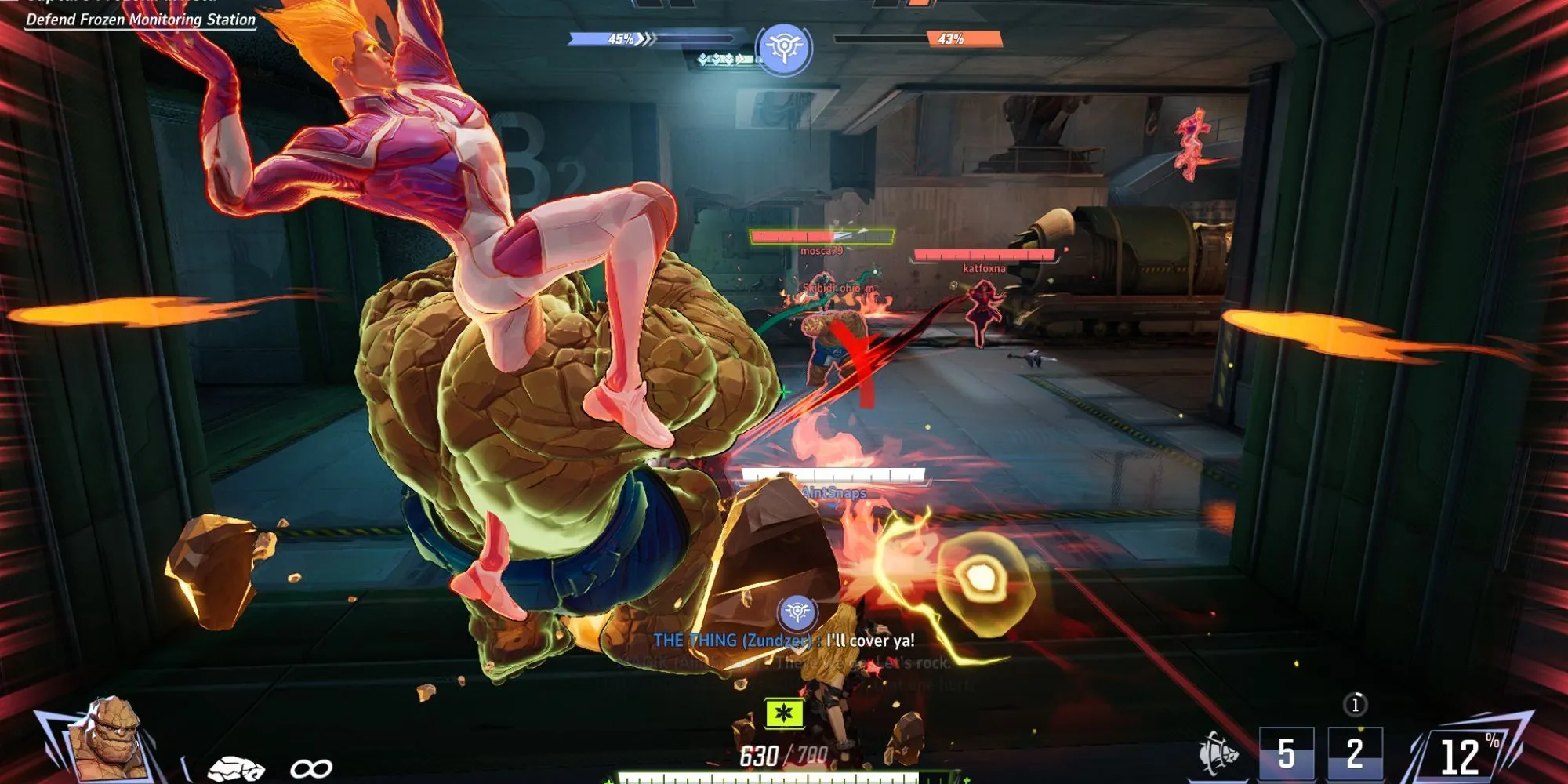 The Thing thể hiện khả năng chống chịu trong Marvel Rivals khi áp dụng chiến thuật phòng thủ