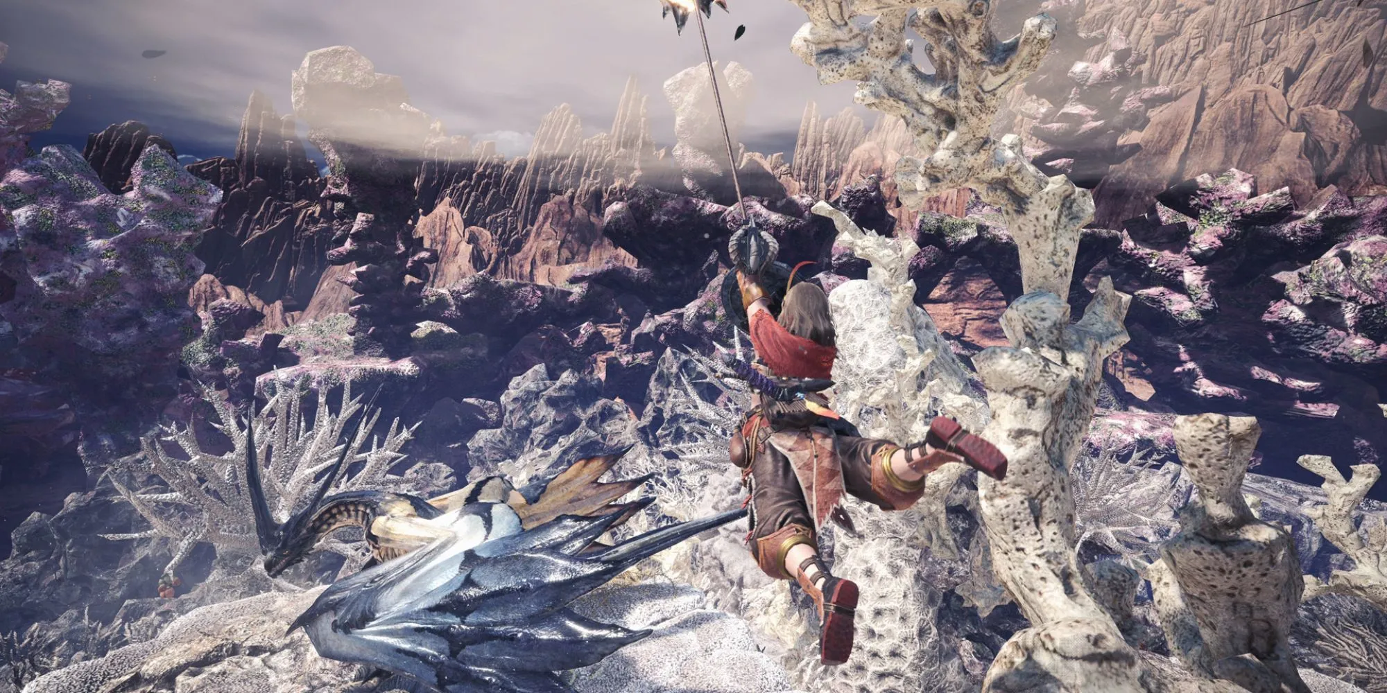 Thợ săn đối mặt quái vật khổng lồ trong Monster Hunter World