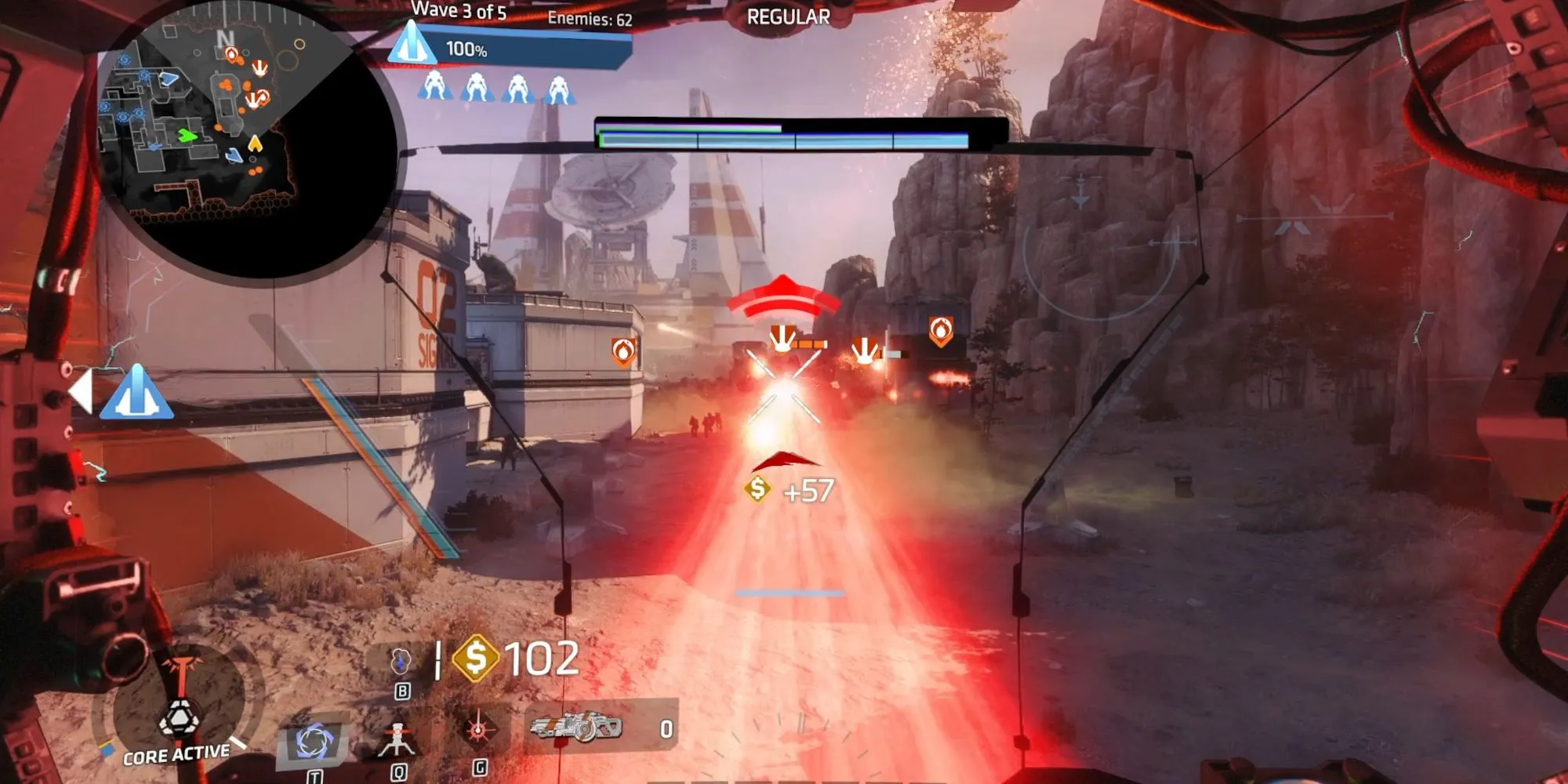 Titan Ion sử dụng chiêu Laser Core trong chế độ Frontier Defense của game Titanfall 2
