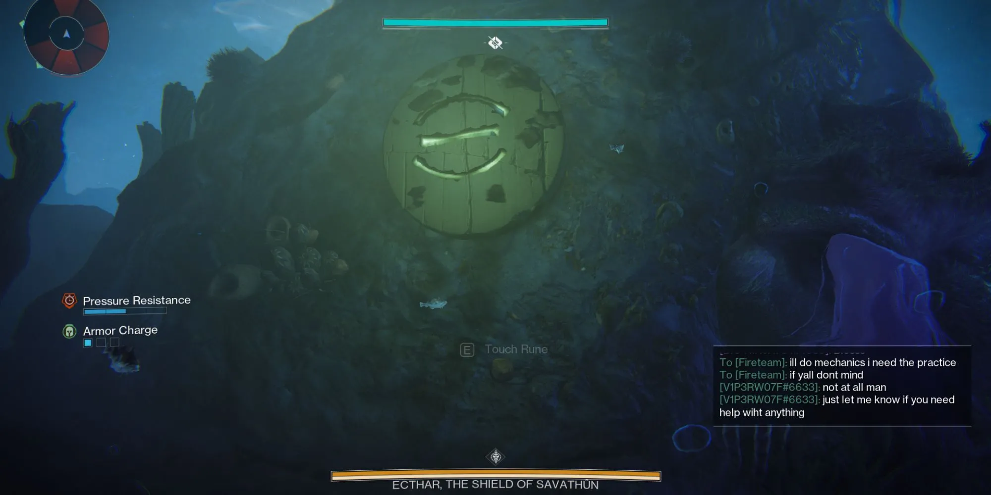 Tương tác với biểu tượng Hive dưới nước trong Encounter Ecthar