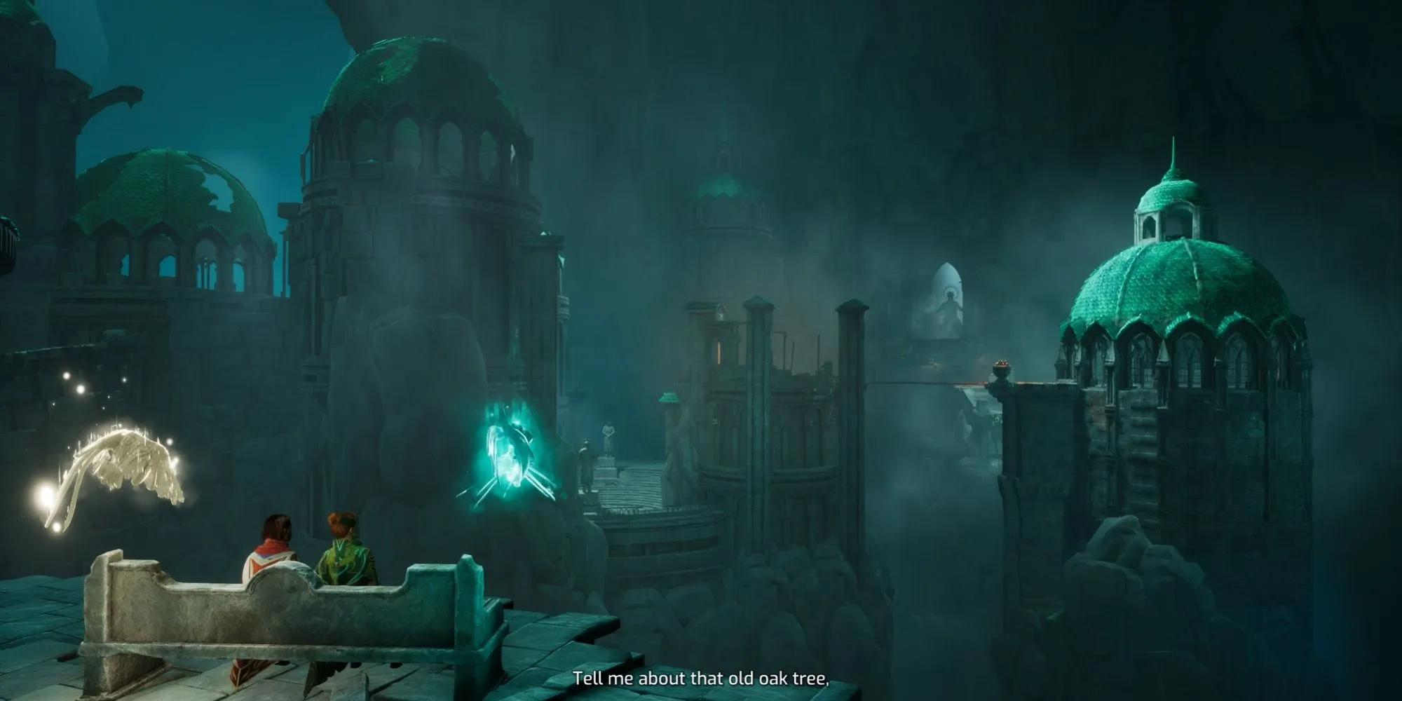 Vị trí băng ghế thứ sáu trong subchapter Mosaic Of Memories của game Split Fiction
