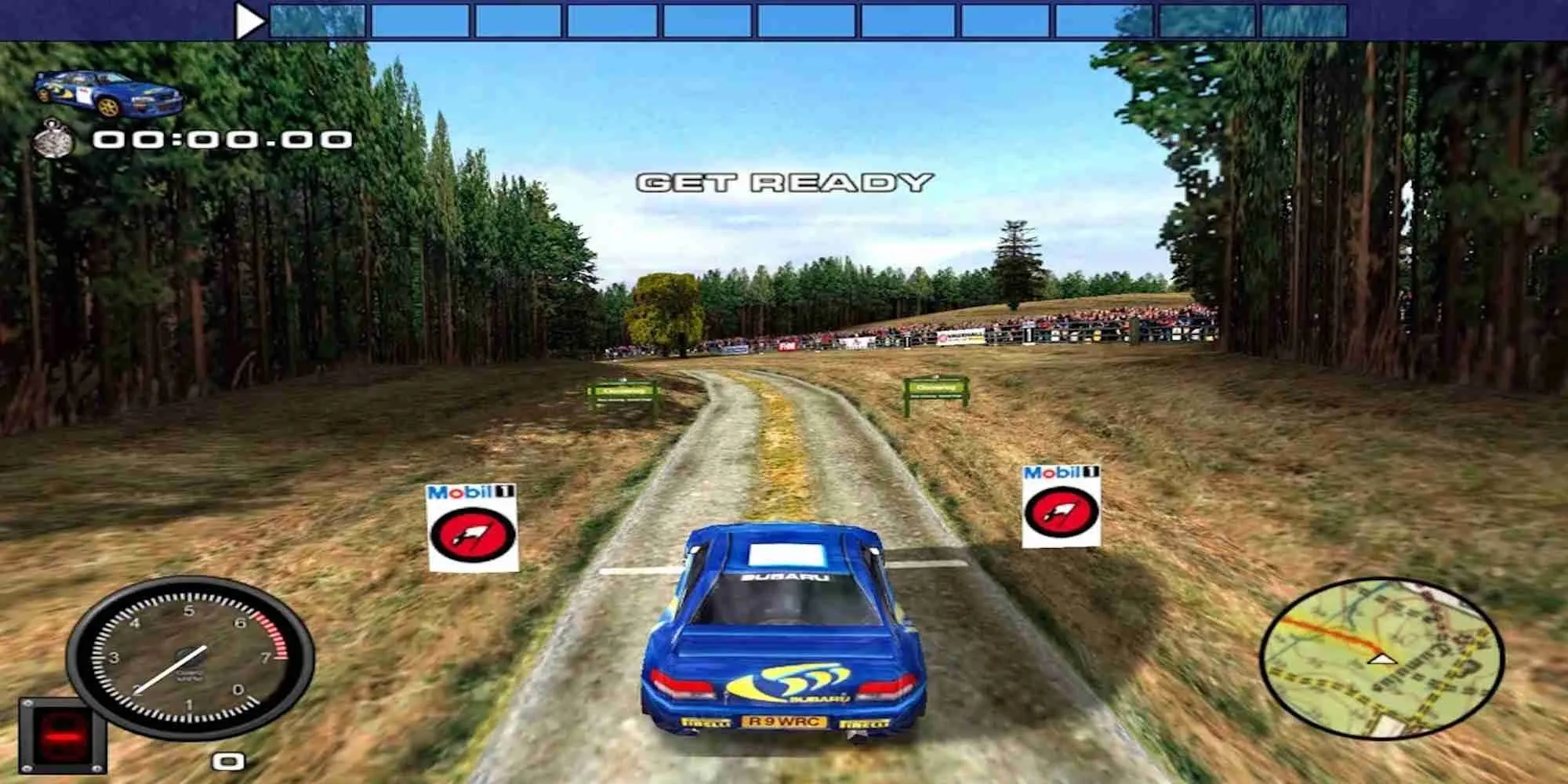 Xe đua địa hình trong game Mobil 1 Rally Championship trên PS1