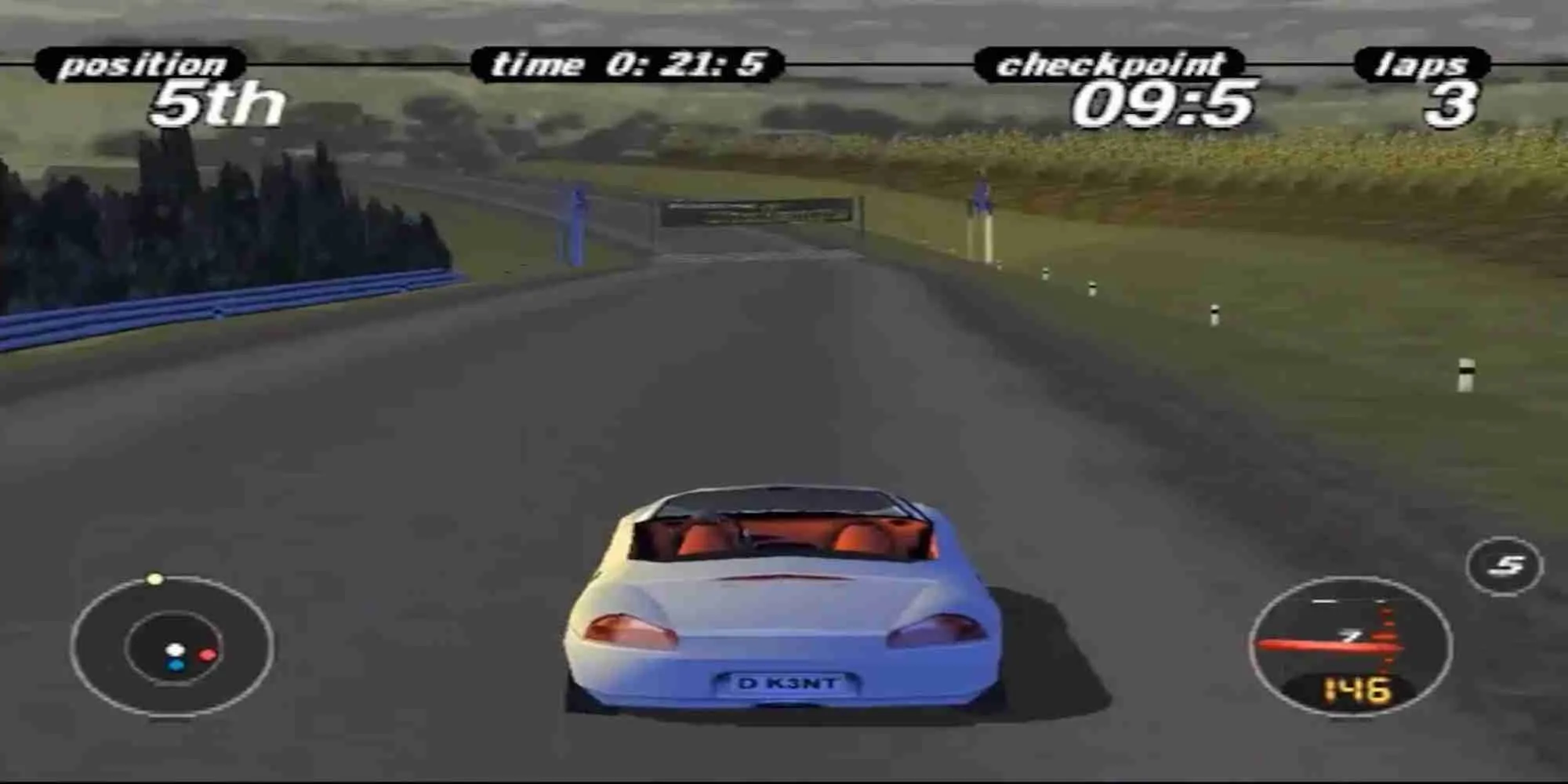 Xe Porsche Boxster trong game Porsche Challenge trên PlayStation 1