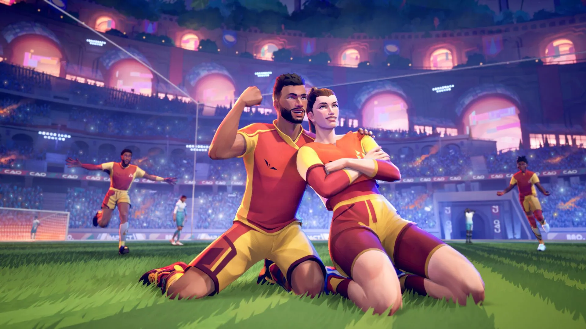 Cận cảnh thiết kế nhân vật trong Rematch, cho thấy sự đa dạng về ngoại hình trong game multiplayer.