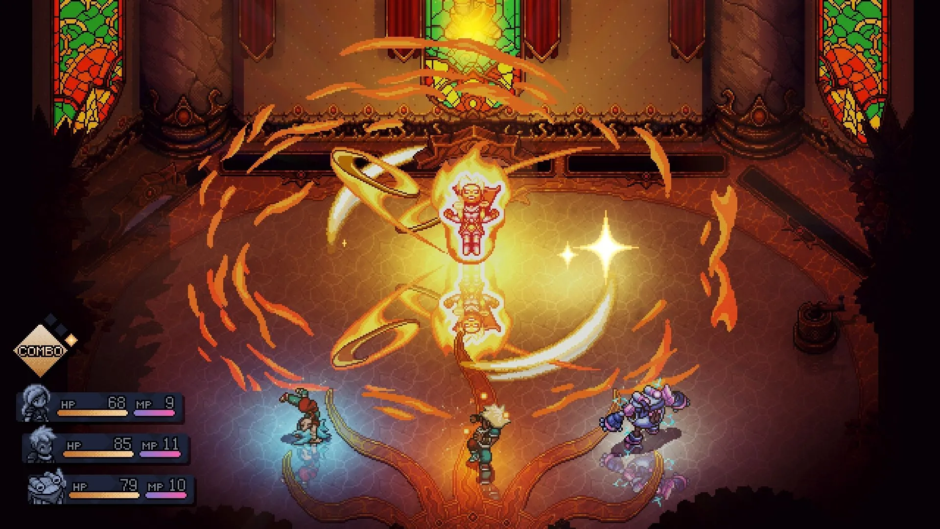 Cảnh chiến đấu mới với kẻ địch trong Sea of Stars Throes of the Watchmaker