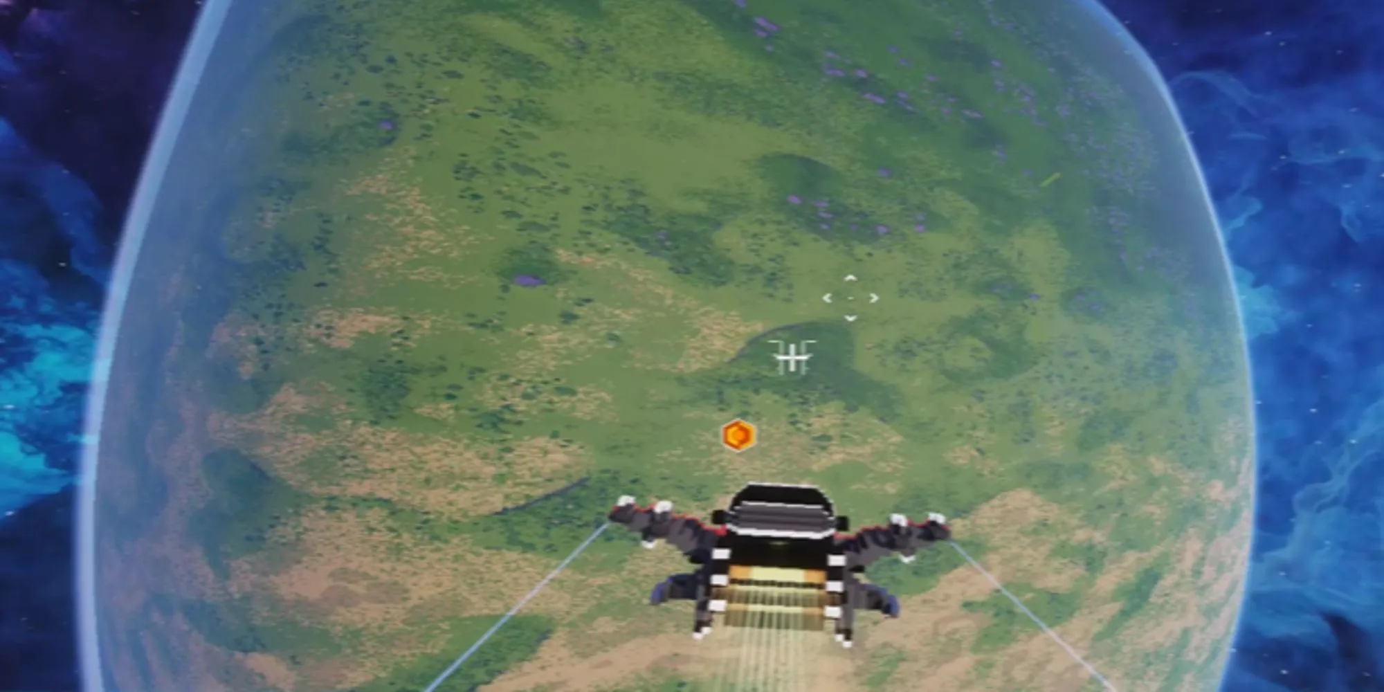 Đánh giá game Cubic Odyssey: Liệu có đủ sức hút trong dòng game sinh tồn vũ trụ? 1 Hiệu ứng hình ảnh độc đáo khi tàu vũ trụ tiếp cận một hành tinh khối trong Cubic Odyssey