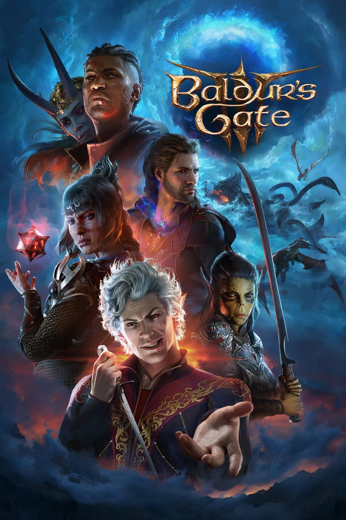 Hình ảnh collage về Ba Kẻ Được Chọn trong Baldur's Gate 3: Ketheric Thorm, Enver Gortash và Orin the Red